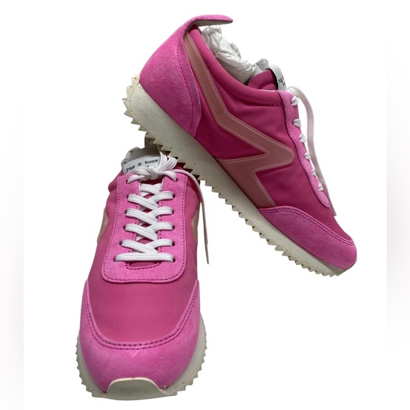 Rag & Bone Retro Runner Lace Up Low Top Running Pink Sneakers